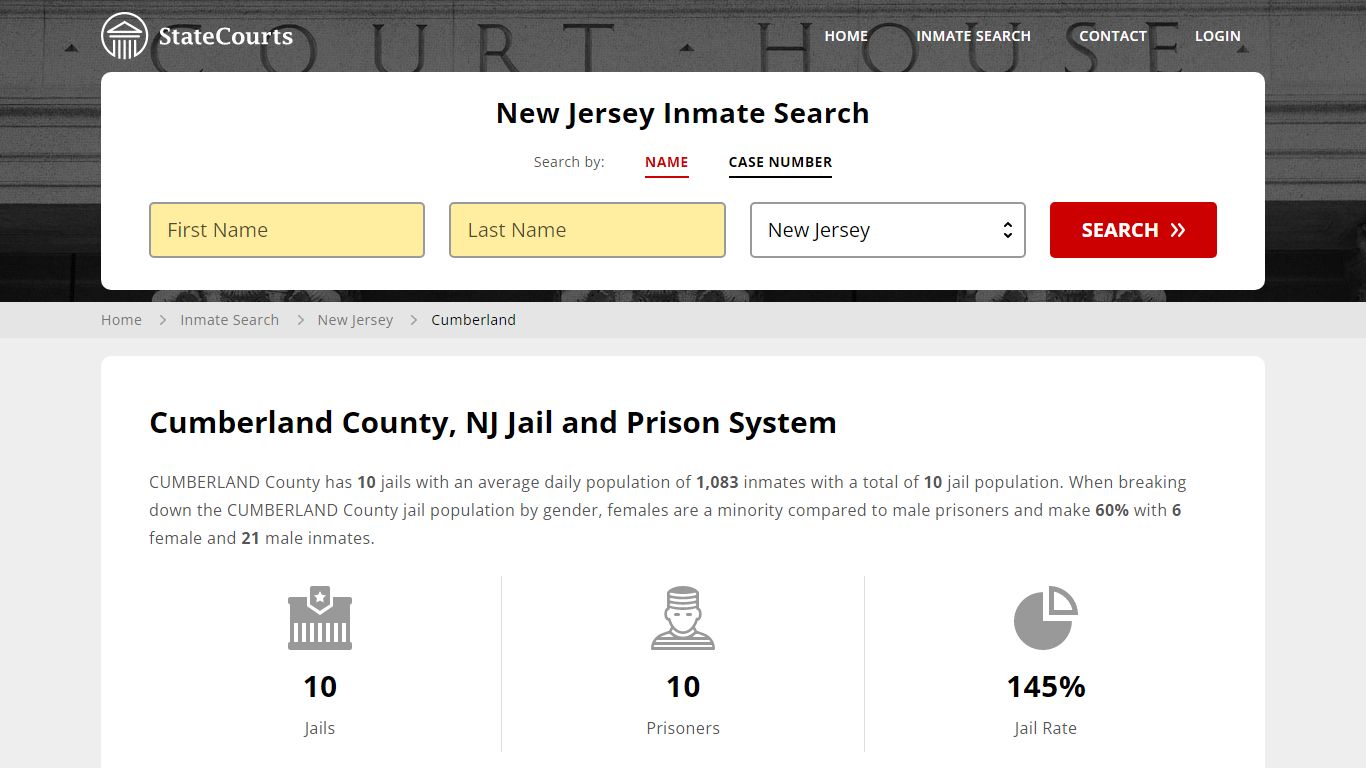 Cumberland County, NJ Inmate Search - StateCourts